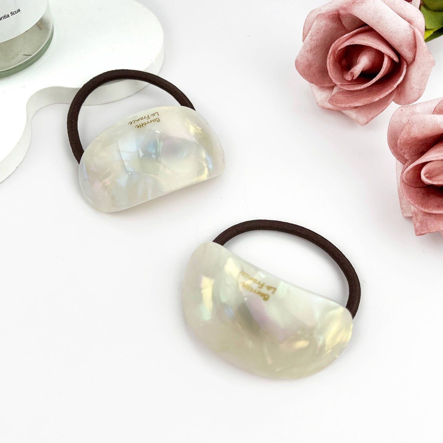 Oval Acetate Hair Tie – Trendy INS Fashion Hair Elastic: F