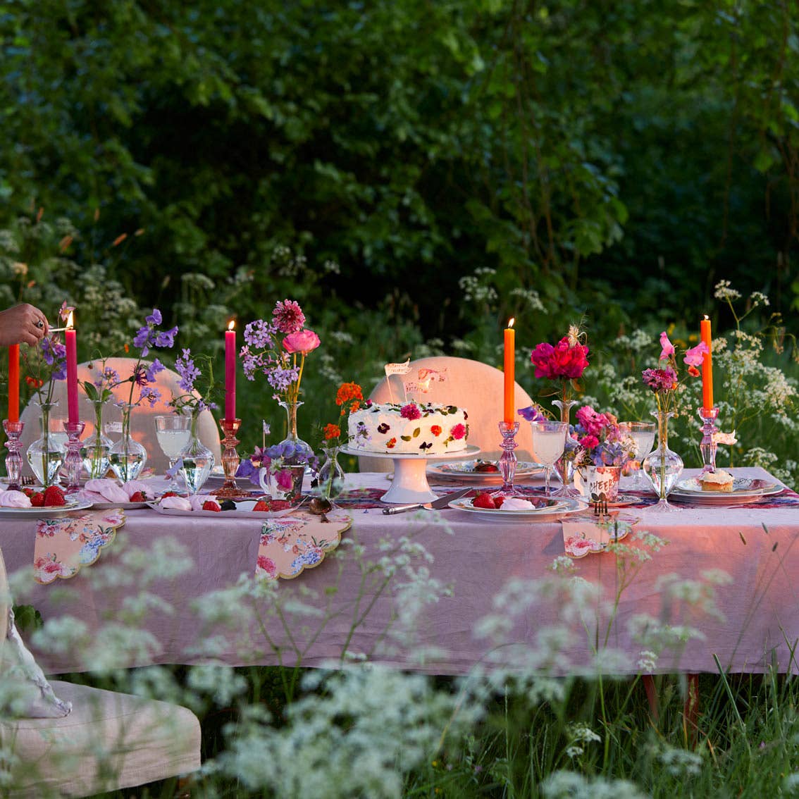 Inner Orange and Pink Dinner Candles Sold Per Piece