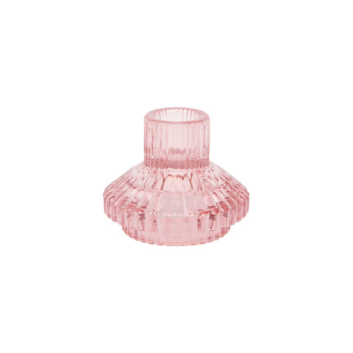 Small Pink Glass Candle Holder | Summer Décor |