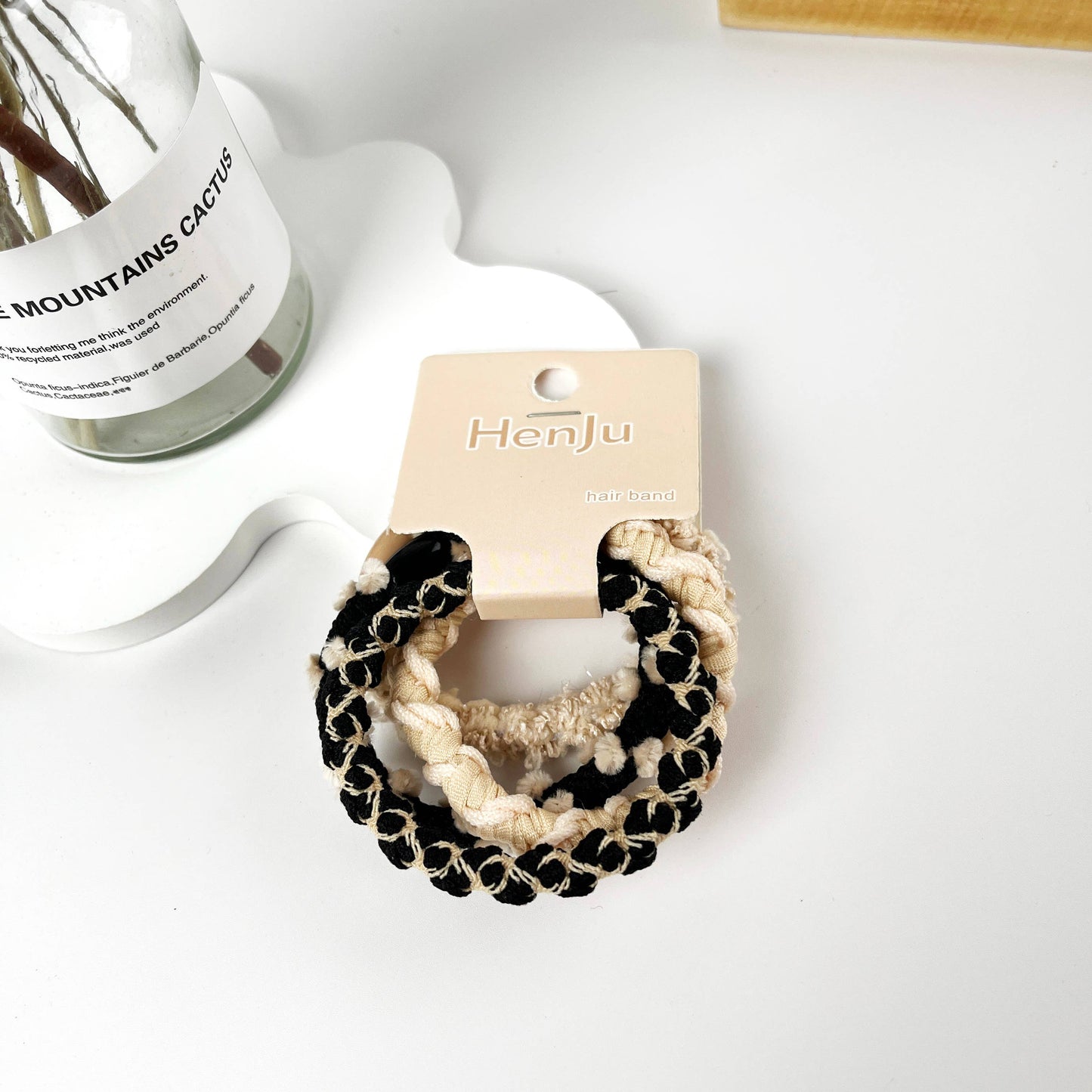 4pcs of set braided high elastic hair ties