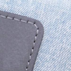 GAMEDAY Baseball Two-Toned Dad Cap with Vegan Leather Bill: Denim/Gray