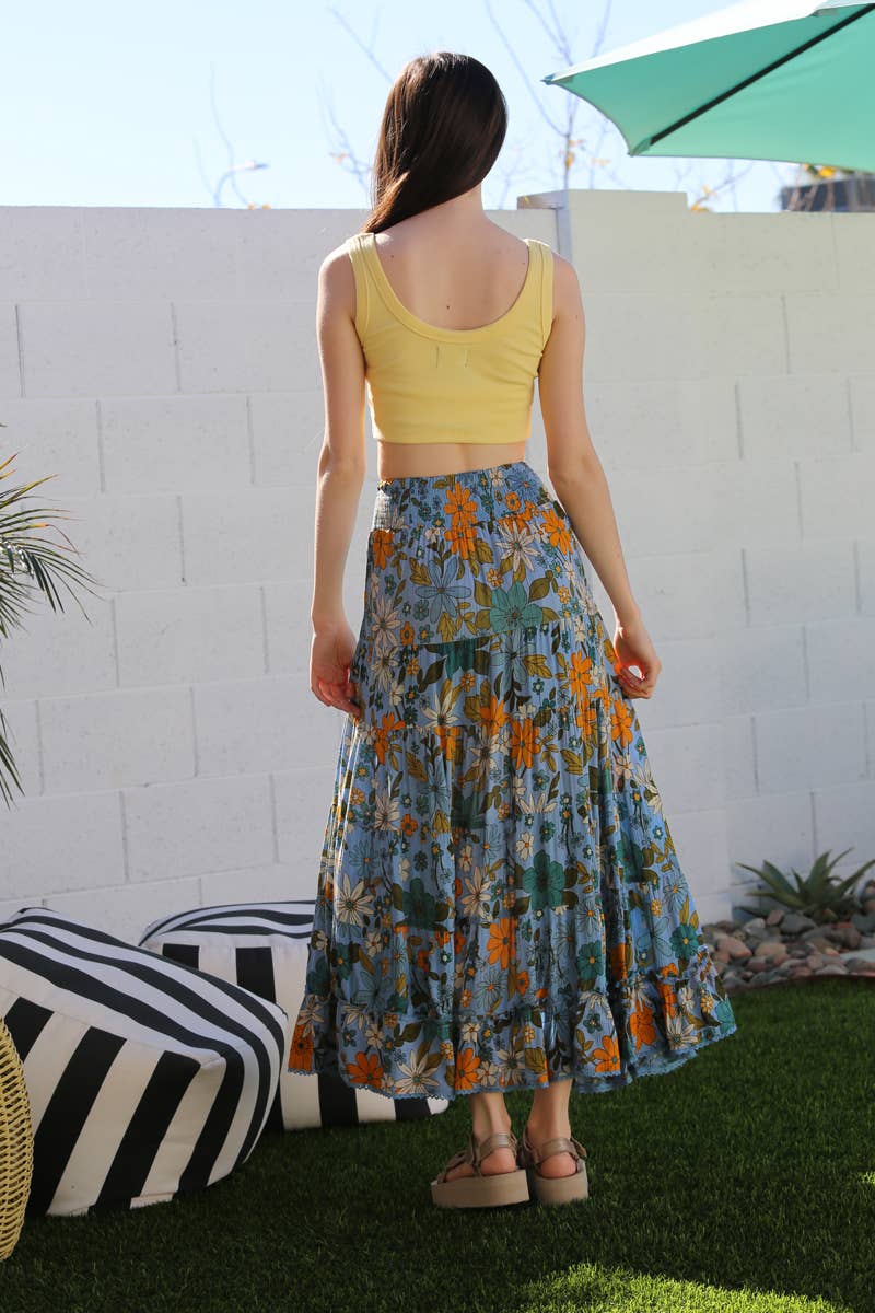 Dripping in Daisies - HI LO MAXI SKIRT