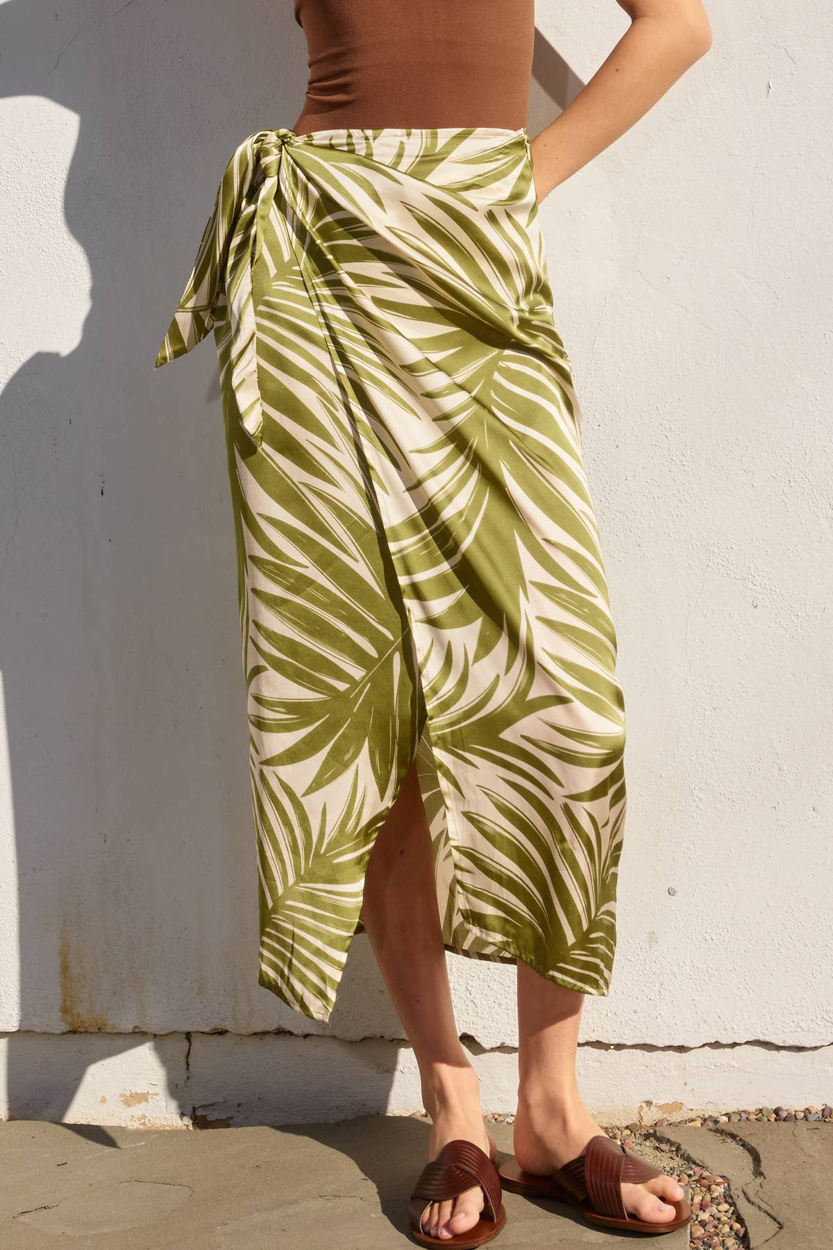 Tropical Adventures Sarong Wrap Skirt PALM FRONDS
