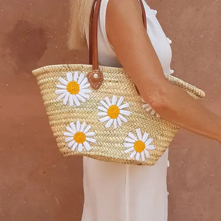 Summer Beach Basket Bag, French Basket Market Bags