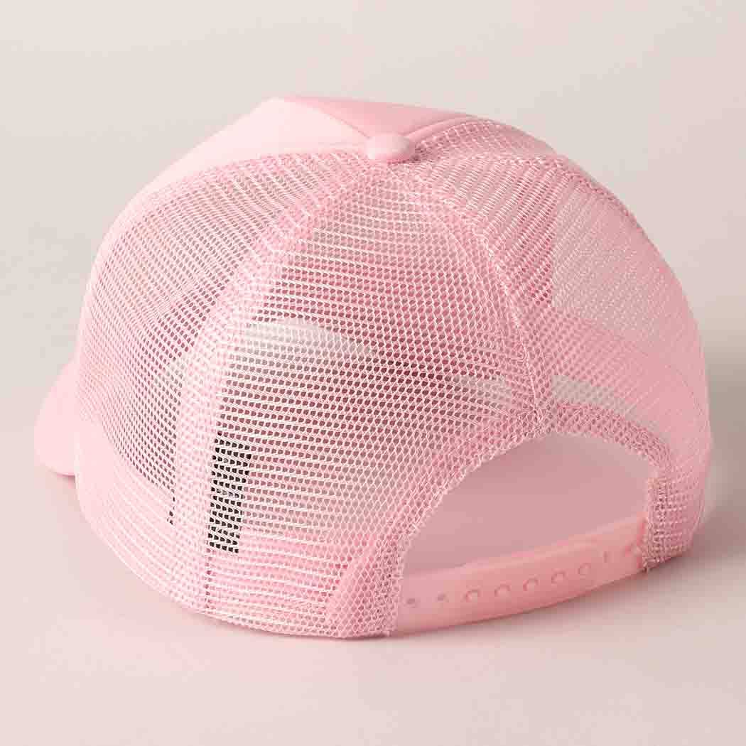 Glitter Letter Bride Patch Foam Trucker Hat: BABY PINK / ONE SIZE