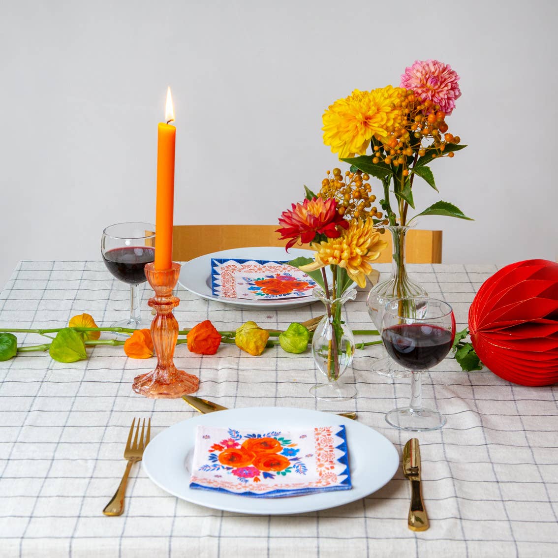 Inner Orange and Pink Dinner Candles Sold Per Piece
