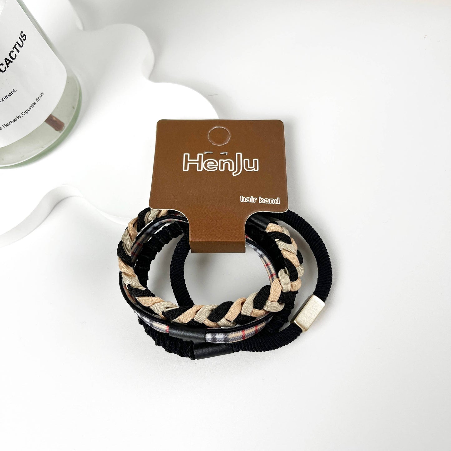 4pcs of set braided high elastic hair ties