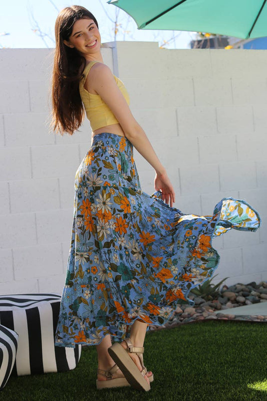 Dripping in Daisies - HI LO MAXI SKIRT