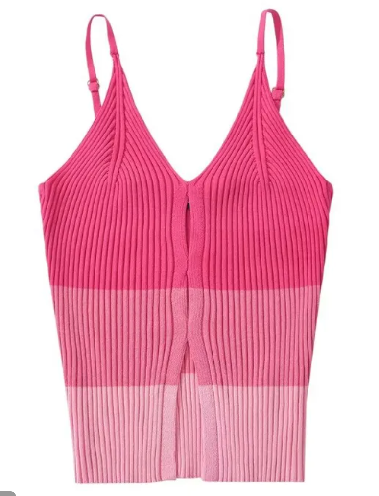 Pink Ombre Knitted Tank - One Size