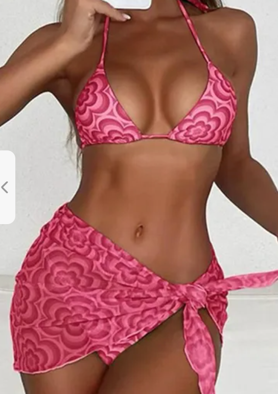 Flower Lady 3 Piece Bikini Set