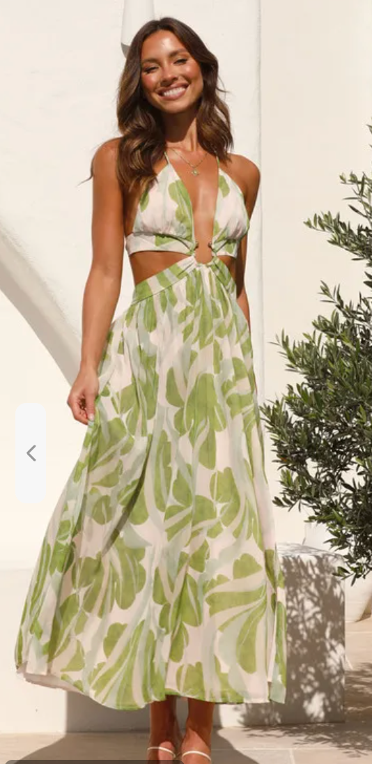 Green Tropic Maxi Dress