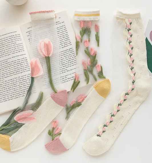 Flower Power See Through Socks