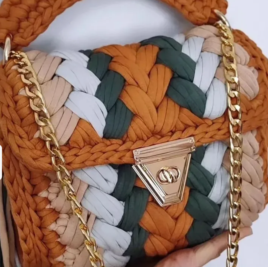 Handmade Needle Bag - Brown & Green