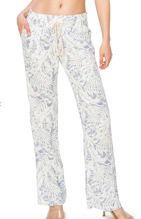 Coastal Palms Linen Pants