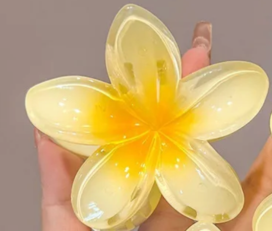 Plumeria Claw Clip - Yellow
