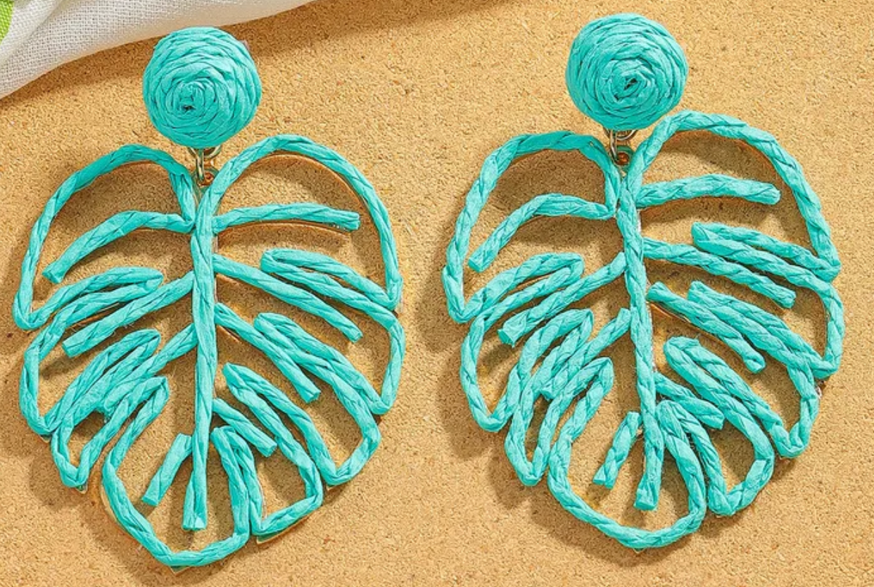 Monstera Muse Earrings - MINT