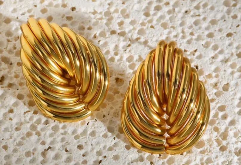 Gold Tide Studs Earrings