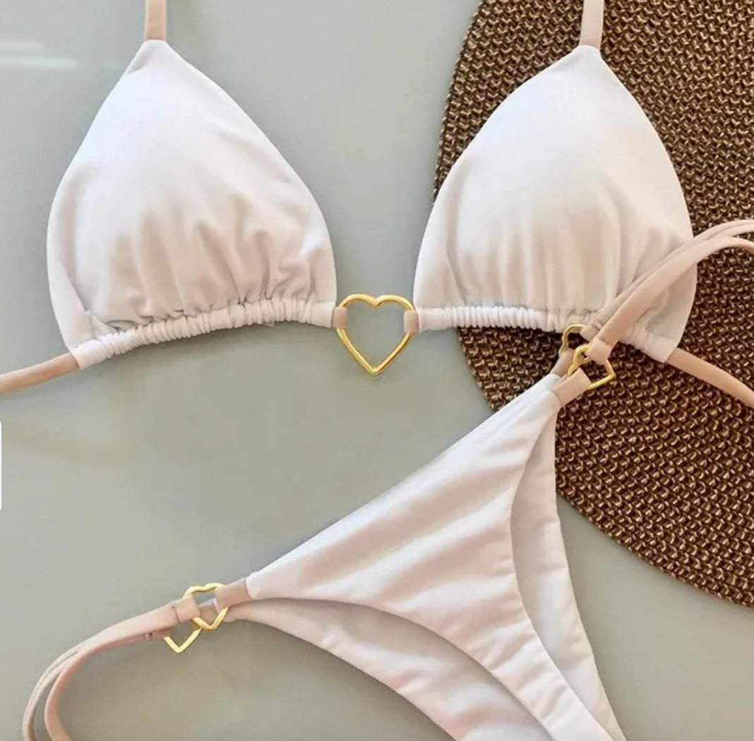 White Heart Bikini