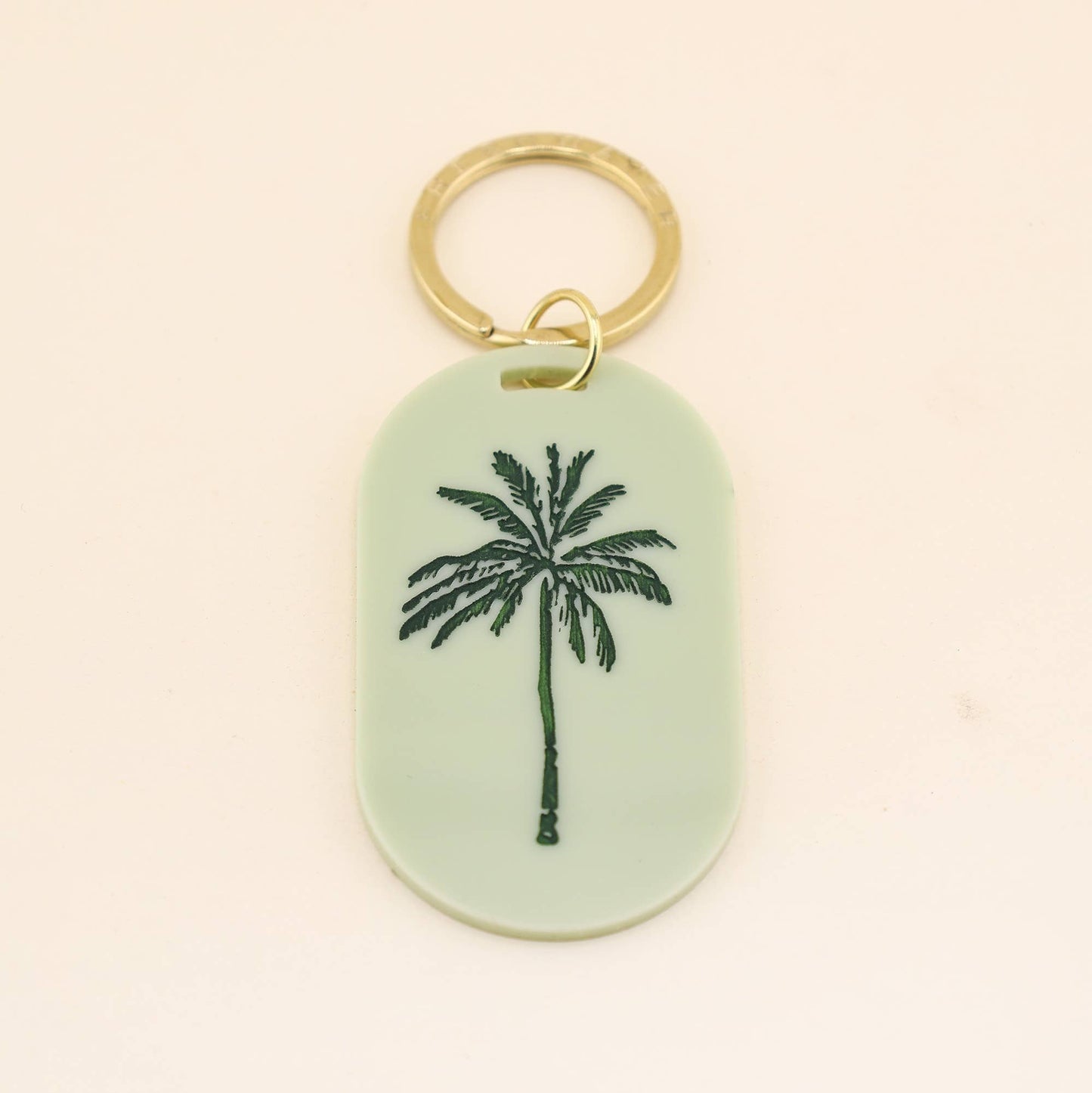Palm Tree Icon Pill Keychain: Keychain with Hang Tag