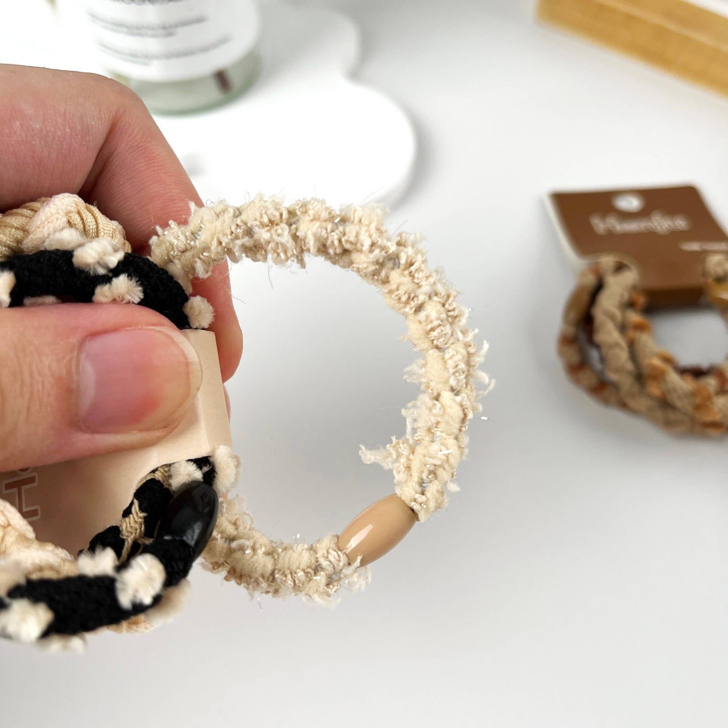 4pcs of set braided high elastic hair ties