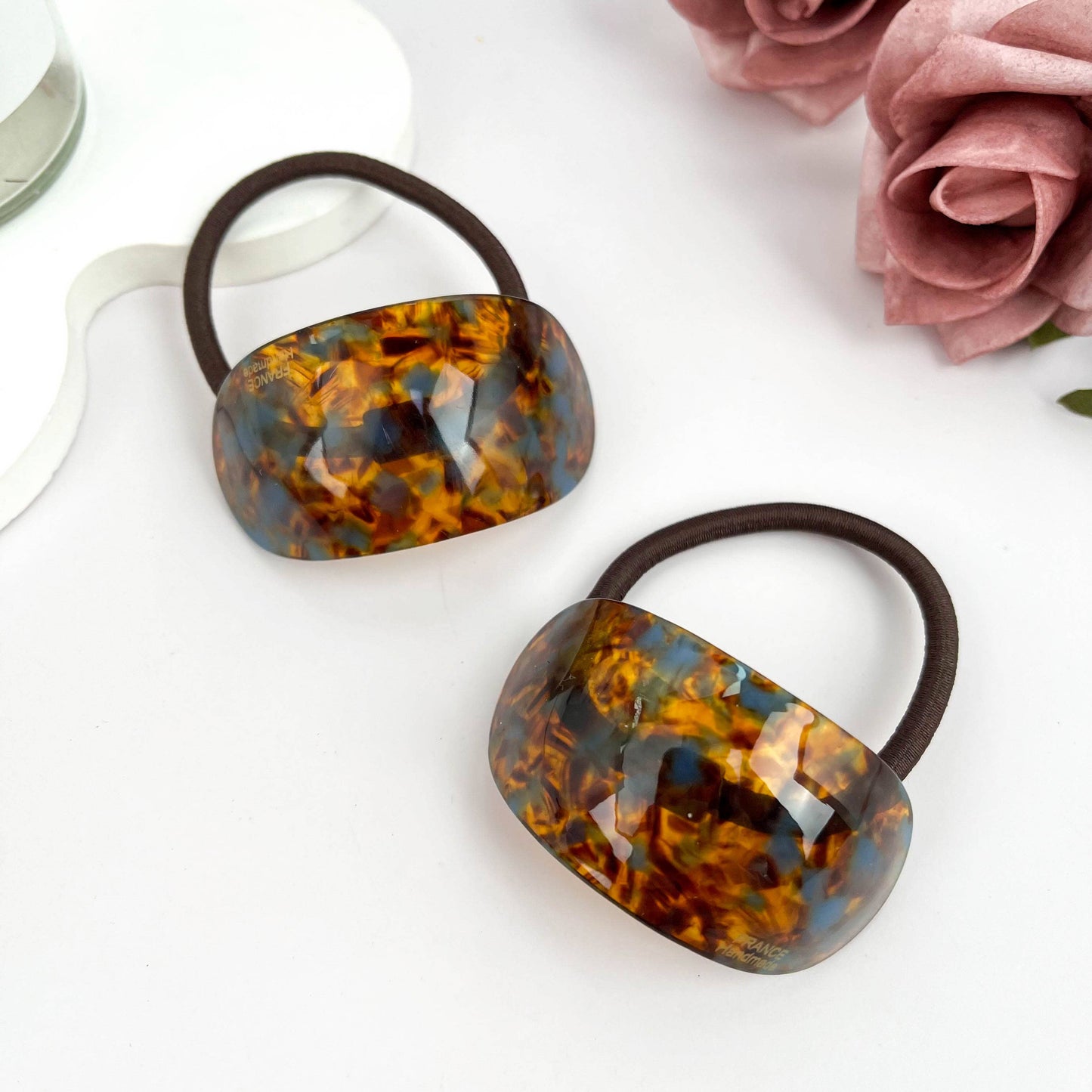 Oval Acetate Hair Tie – Trendy INS Fashion Hair Elastic: F