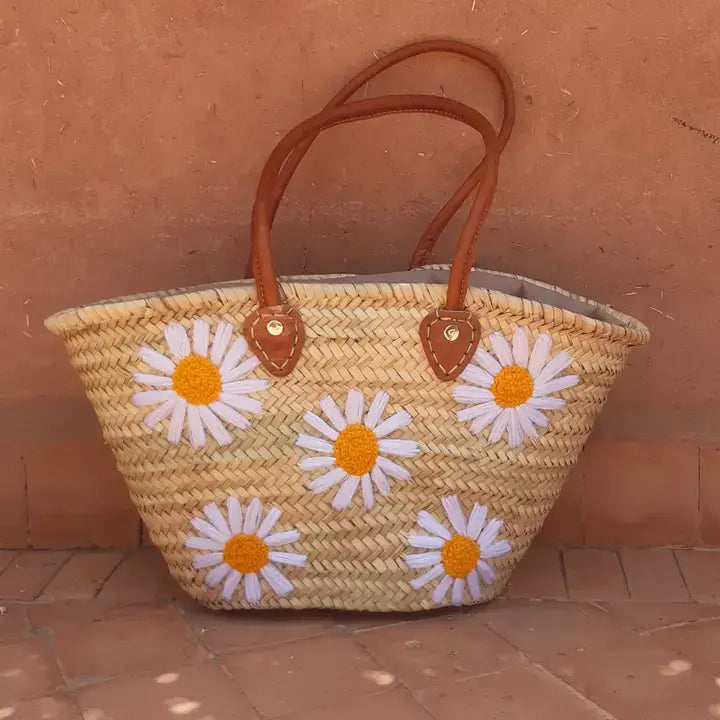 Summer Beach Basket Bag, French Basket Market Bags