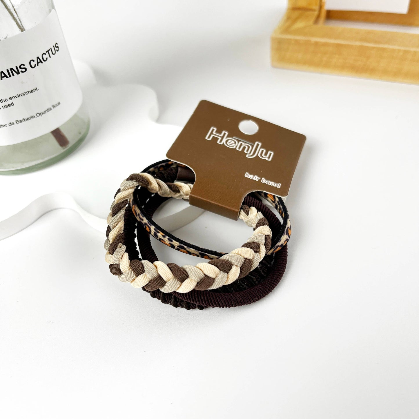 4pcs of set braided high elastic hair ties
