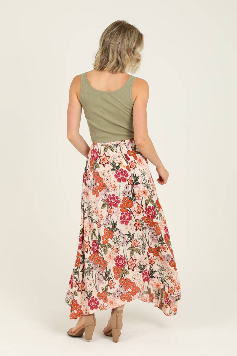 Garden Party - A LINE MAXI SKIRT WITH CENTER SLIT
