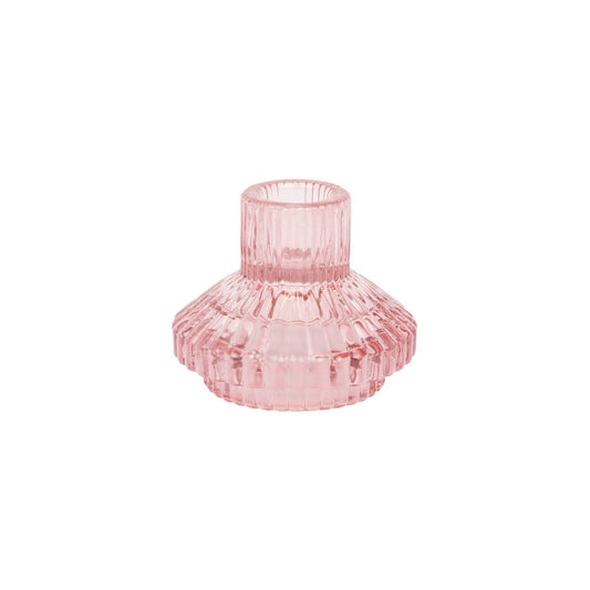 Small Pink Glass Candle Holder | Summer Décor |