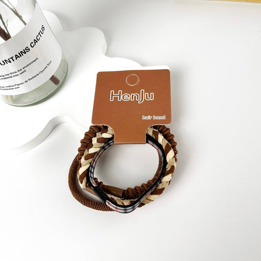 4pcs of set braided high elastic hair ties