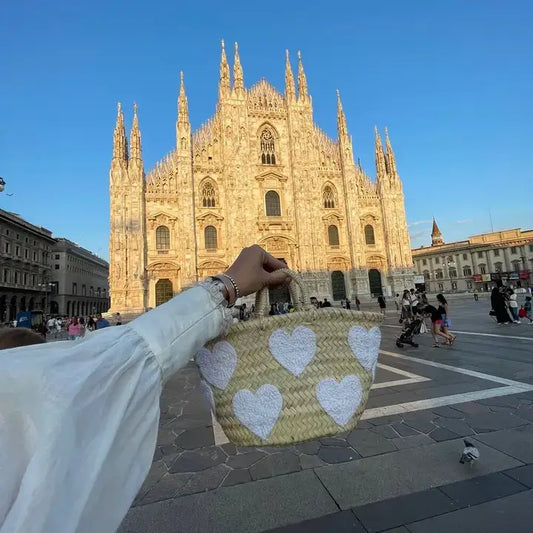 Wedding Heart straw basket,bridal shower bags, beach bags