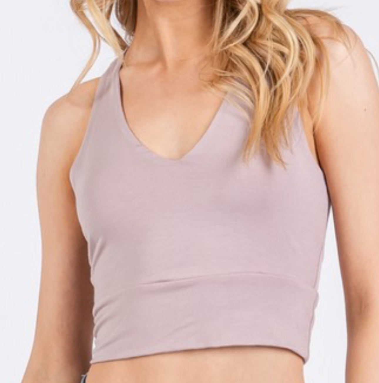 Double Layered Crop Tank - Lilac
