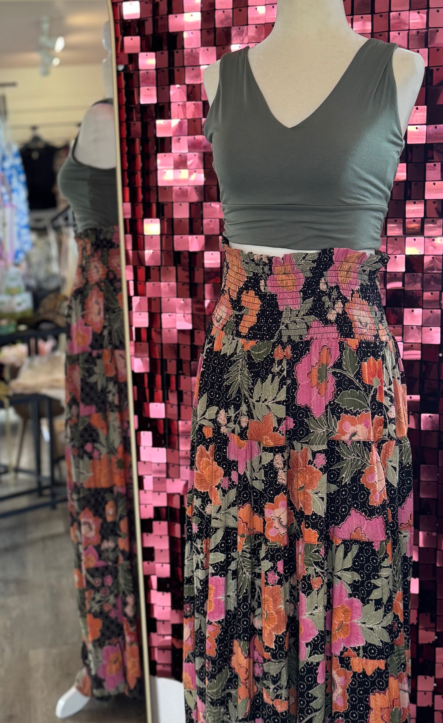 Midnight Garden - Maxi Skirt