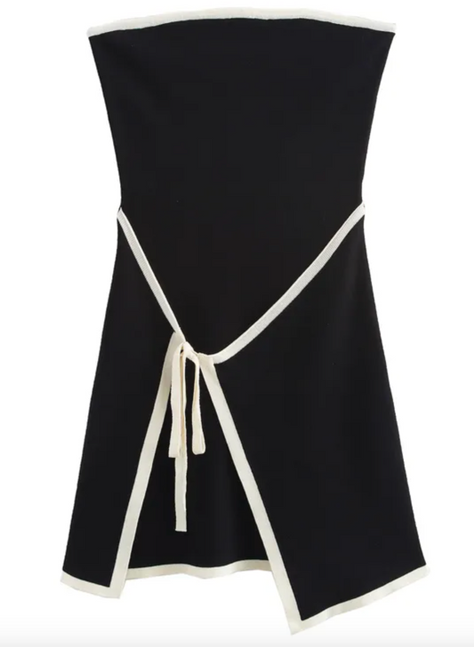 Women's Bodycon Dress Elegant Sexy Strapless Short Mini Dress : Black