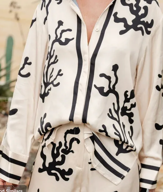 Silky Coral Button Up