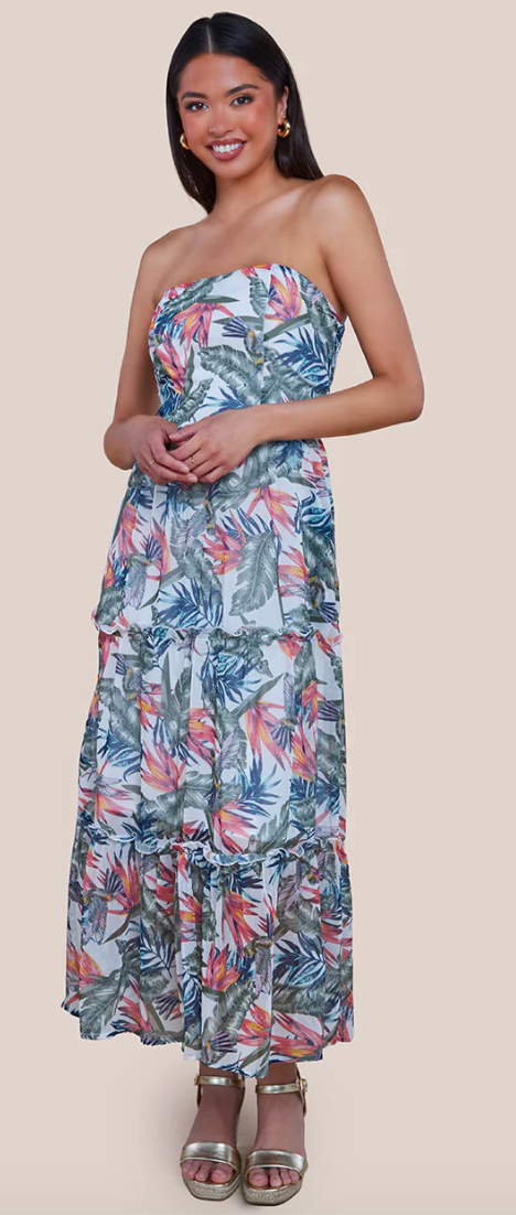 Birds Of Paradise Bandeau Maxi Dress
