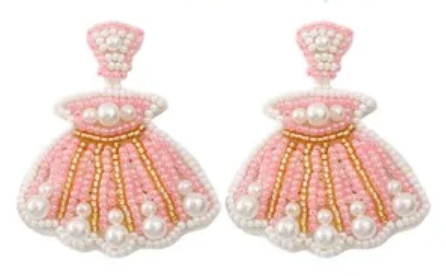 Clam Shell Beaded Earrings