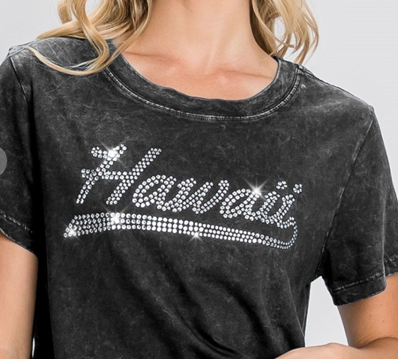 Black Sand Bling Crop Top
