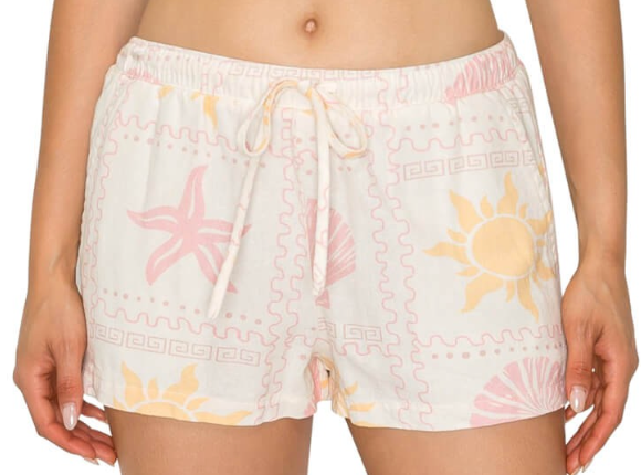 Seashell Sunrise Linen Shorts