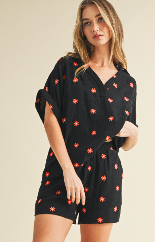 Floral Fling Embroidered Cotton Set