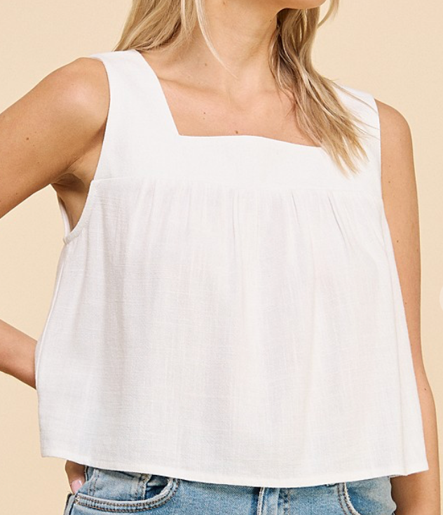 Shoreline Linen Tank - Natural