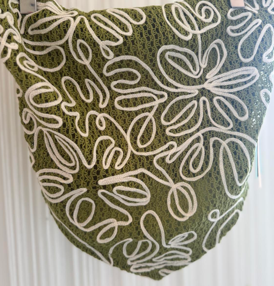 Lime Bloom Embroidered Tube Top