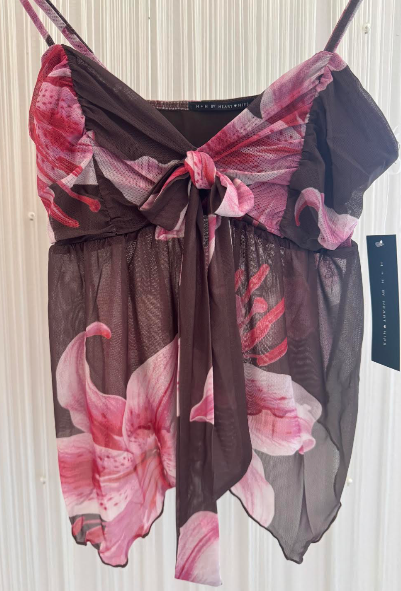 Midnight Orchid Mesh Top