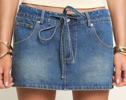 Kona Denim Tie Mini Skort