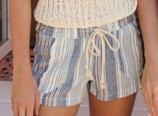 Classic Striped Linen Blend Short