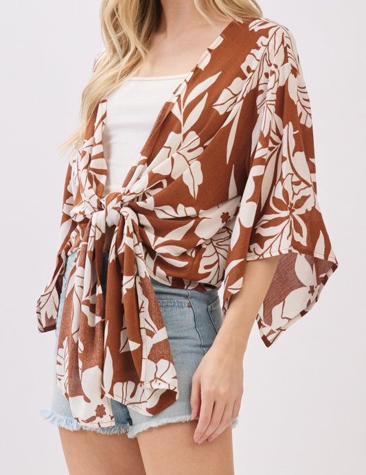 Bronze Bloom Kimono